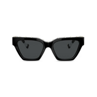 Valentino Eyewear Óculos de sol quadrada com tachas - Preto