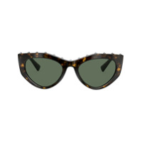 Valentino Eyewear Óculos de sol tartaruga slim - Marrom