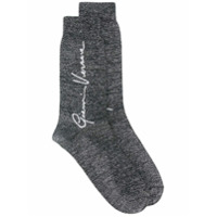 Versace Par de meias Gianni Versace com bordado - Preto