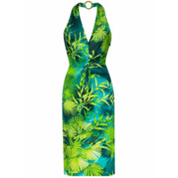 Versace Vestido frente única Jungle com estampa - Verde
