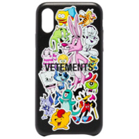 Vetements Monster Stickers iPhone XS case - Preto