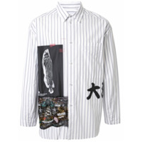 Yoshiokubo Camisa mangas longas com mix de estampas - Branco