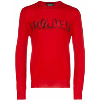 Alexander McQueen Suéter com logo - Vermelho