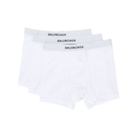 Balenciaga Conjunto com 3 cuecas boxer com logo - Branco