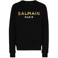 Balmain logo-print long-sleeve sweatshirt - Preto