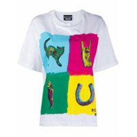 Boutique Moschino Camiseta color block com logo - Branco