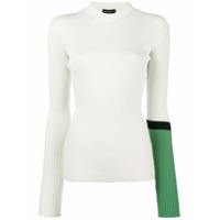 Calvin Klein 205W39nyc Suéter slim fit canelado - Branco