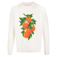 Casablanca orange intarsia knit jumper - Branco