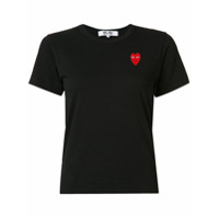 Comme Des Garçons Play Camiseta com bordado de coração - Preto