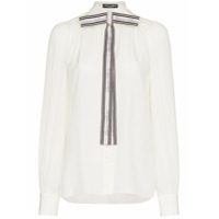 Dolce & Gabbana Blusa de seda com laço - Branco