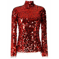 Dolce & Gabbana Blusa gola alta em paetê - Vermelho