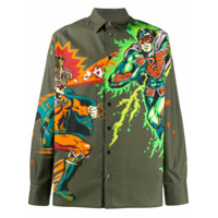 Dolce & Gabbana Camisa com estampa Super Hero - Verde