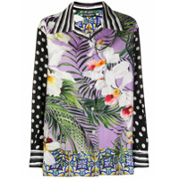 Dolce & Gabbana Camisa de seda com mix de estampas - Preto
