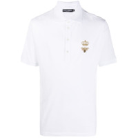 Dolce & Gabbana cotton-mix polo shirt with embroidered emblem - Branco