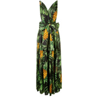 Dolce & Gabbana cotton pineapple print maxi dress - Verde