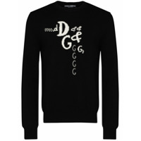 Dolce & Gabbana embroidered logo sweater - Preto