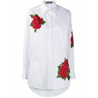 Dolce & Gabbana embroidered rose buttoned shirt - Branco