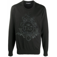 Dolce & Gabbana embroidered wool-silk mix sweatshirt - Preto
