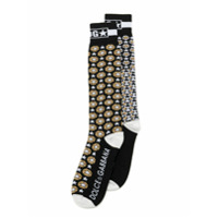 Dolce & Gabbana Par de meias estampadas - Preto