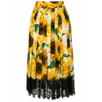 Dolce & Gabbana Saia midi de seda estampada - Amarelo