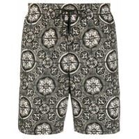 Dolce & Gabbana Short de natação com estampa Maiolica - Preto