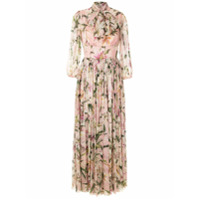 Dolce & Gabbana Vestido longo de seda estampado - Rosa