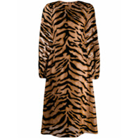 Dolce & Gabbana Vestido translúcido com estampa de tigre - Neutro