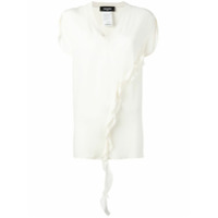 Dsquared2 Blusa de seda com detalhe de babado - Branco