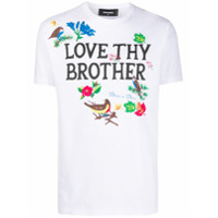 Dsquared2 Love Thy Brother print T-shirt - Branco