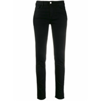Emporio Armani Calça jeans skinny cintura baixa com patch de logo - Preto