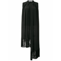 Givenchy Blusa assimétrica de seda com acabamento de franjas - Preto