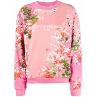 Givenchy Moletom com estampa floral e logo - Rosa