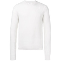 Helmut Lang Suéter de tricô canelado - Branco