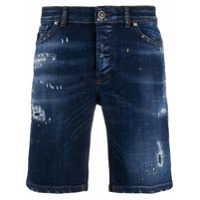 John Richmond Bermuda jeans cintura média destroyed - Azul