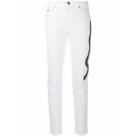 John Richmond Calça jeans Alencon cintura média com aplicação de tachas - Branco
