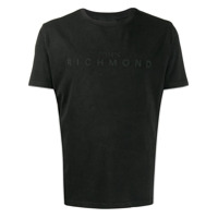 John Richmond Camiseta com aplicação e logo - Preto