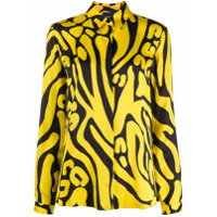 Just Cavalli Camisa de cetim com estampa abstrata - Amarelo