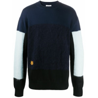 Kenzo Suéter color block com patch de tigre - Azul