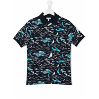 Lacoste Kids Camisa polo com estampa de aviões - Azul