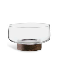 LSA International City glass bowl and walnut base - Neutro