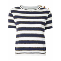 Martha Medeiros T-shirt de tricô com pedrarias - Azul