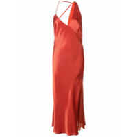 Michelle Mason Slip dress com franzido - Vermelho