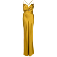Michelle Mason Vestido de festa Twist em seda - Amarelo