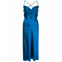 Michelle Mason Vestido midi Twist em seda - Azul