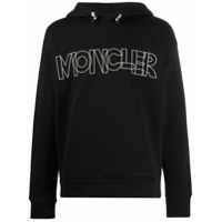 Moncler Grenoble logo-print long-sleeved hoodie - Preto