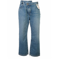 Monse Calça jeans pantalona cintura alta - Azul