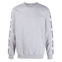 Moschino logo-tape long-sleeve sweatshirt - Cinza