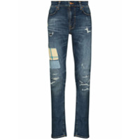 Nudie Jeans Calça jeans slim Lean Dean com efeito destroyed - Azul