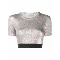 Paco Rabanne Blusa cropped metálica - Metálico