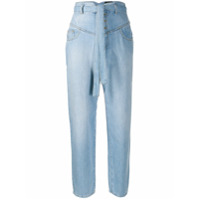 Pinko Calça jeans cintura alta com cinto - Azul